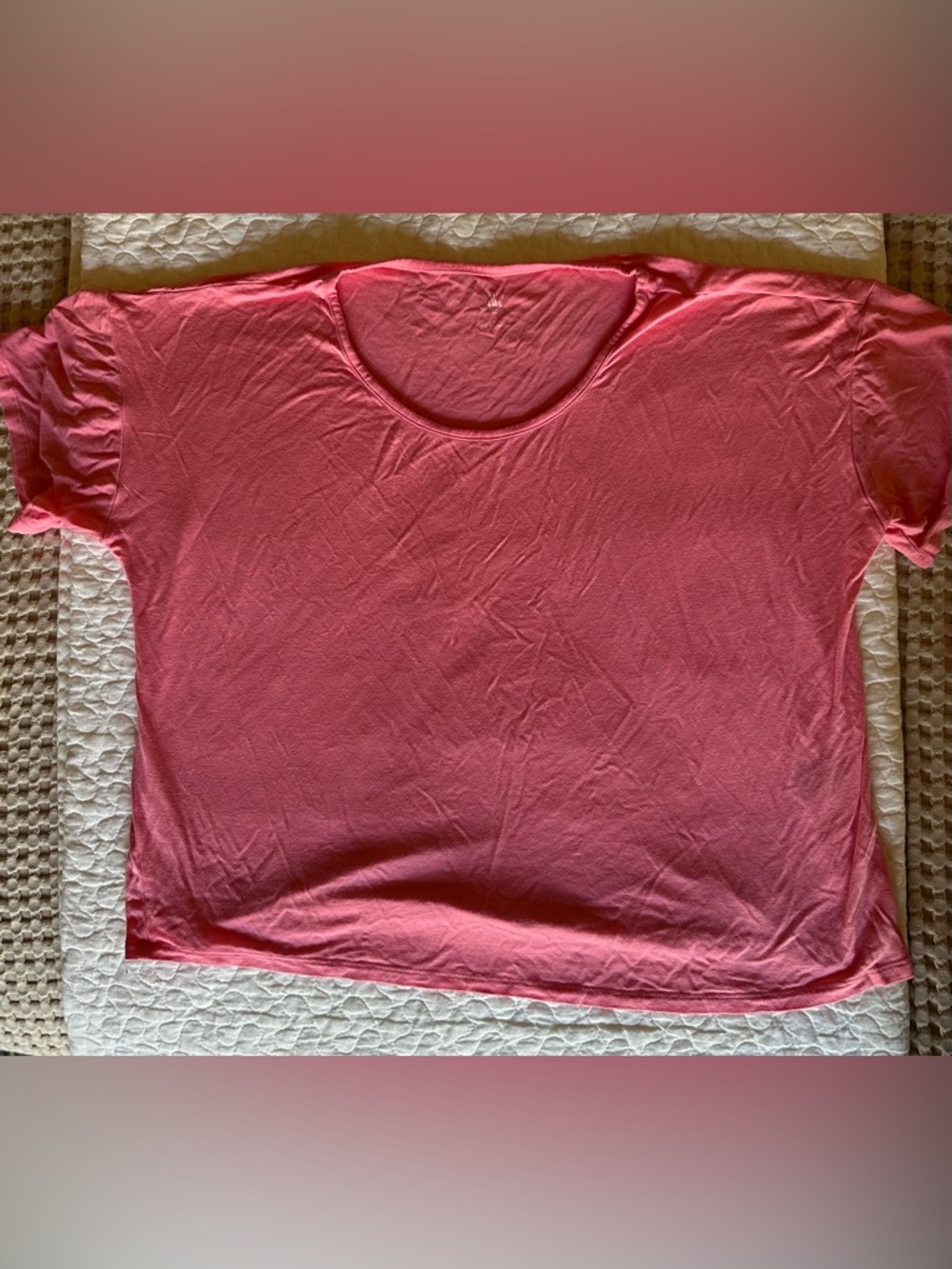 INC International Concepts Pink / Cream Pajama Tee / Short Set